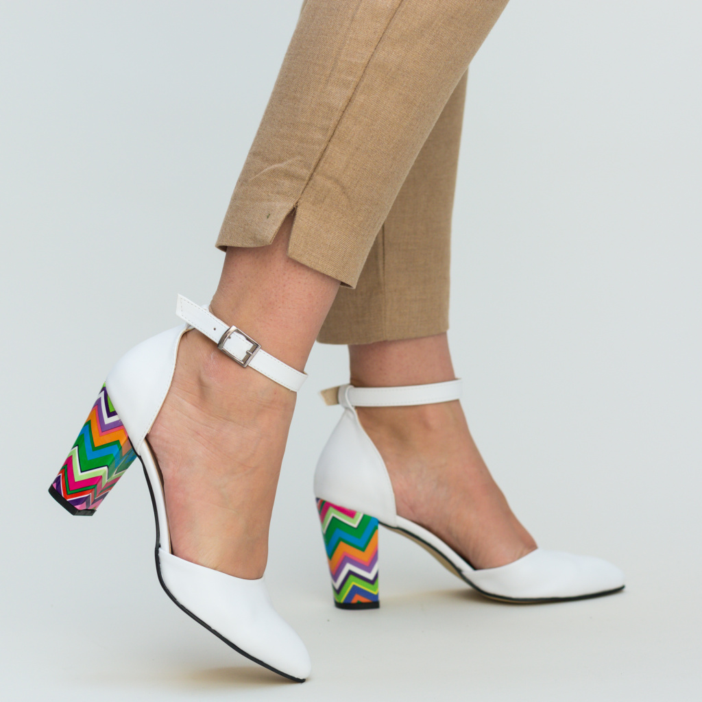 Pantofi Muzli Albi 2 eleganti online pentru dama