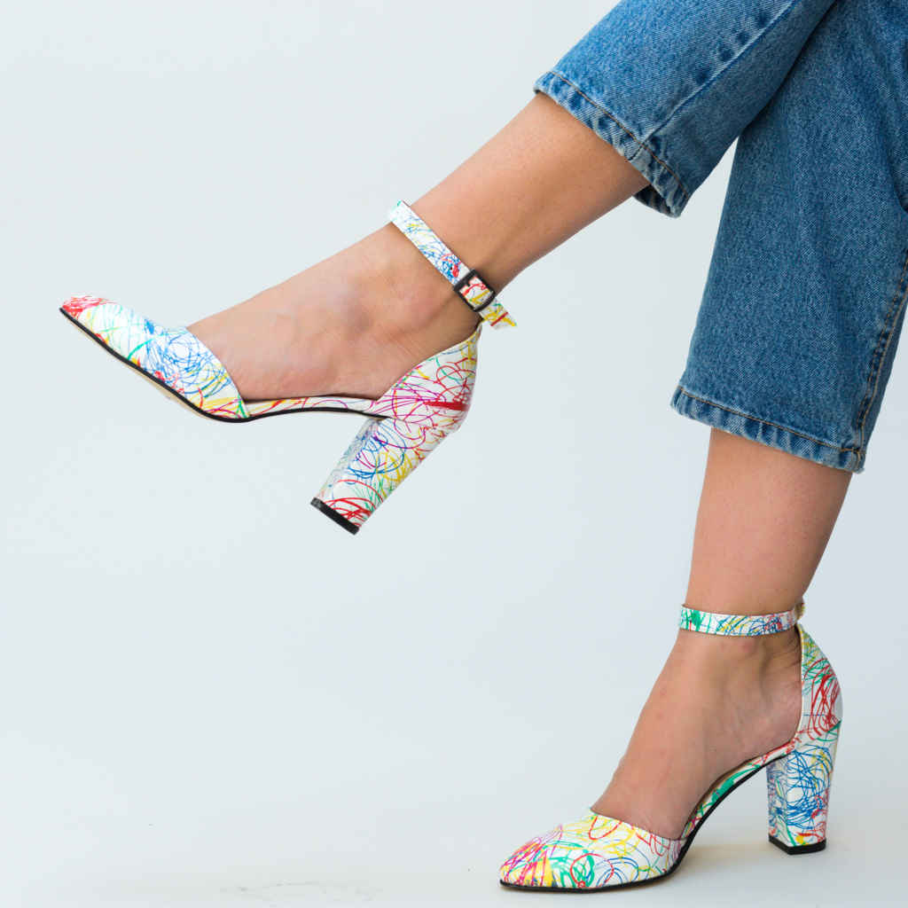 Pantofi Muzli Albi eleganti online pentru dama