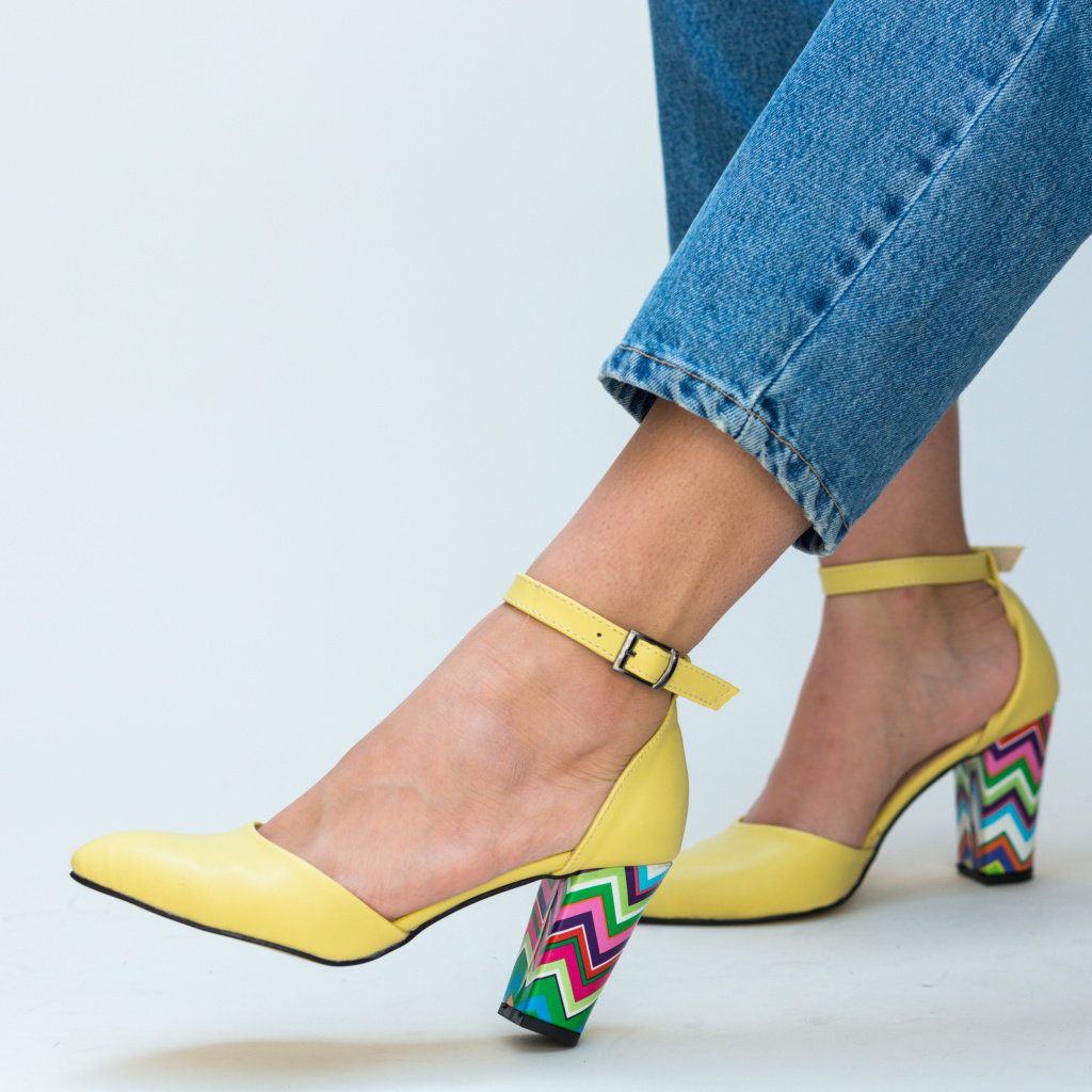 Pantofi Muzli Galbeni eleganti online pentru dama
