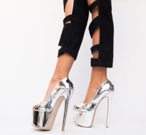 Pantofi Nadar Argintii eleganti online pentru dama