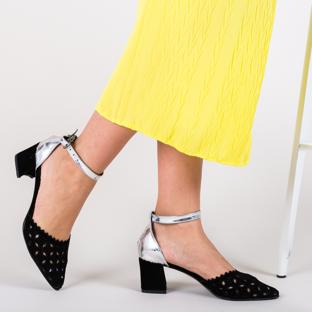 Pantofi Nela Argintii ieftini online pentru dama