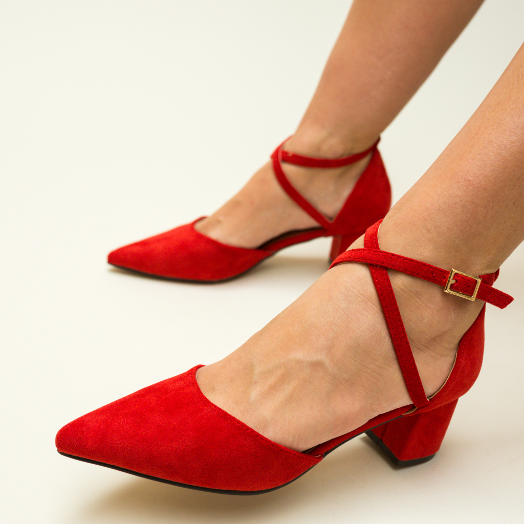 constantly client jewelry Pantofi de ocazie rosii cu toc mic de 5.5 cm din piele eco intoarsa Ramos –  Pantofi.Elyana.ro