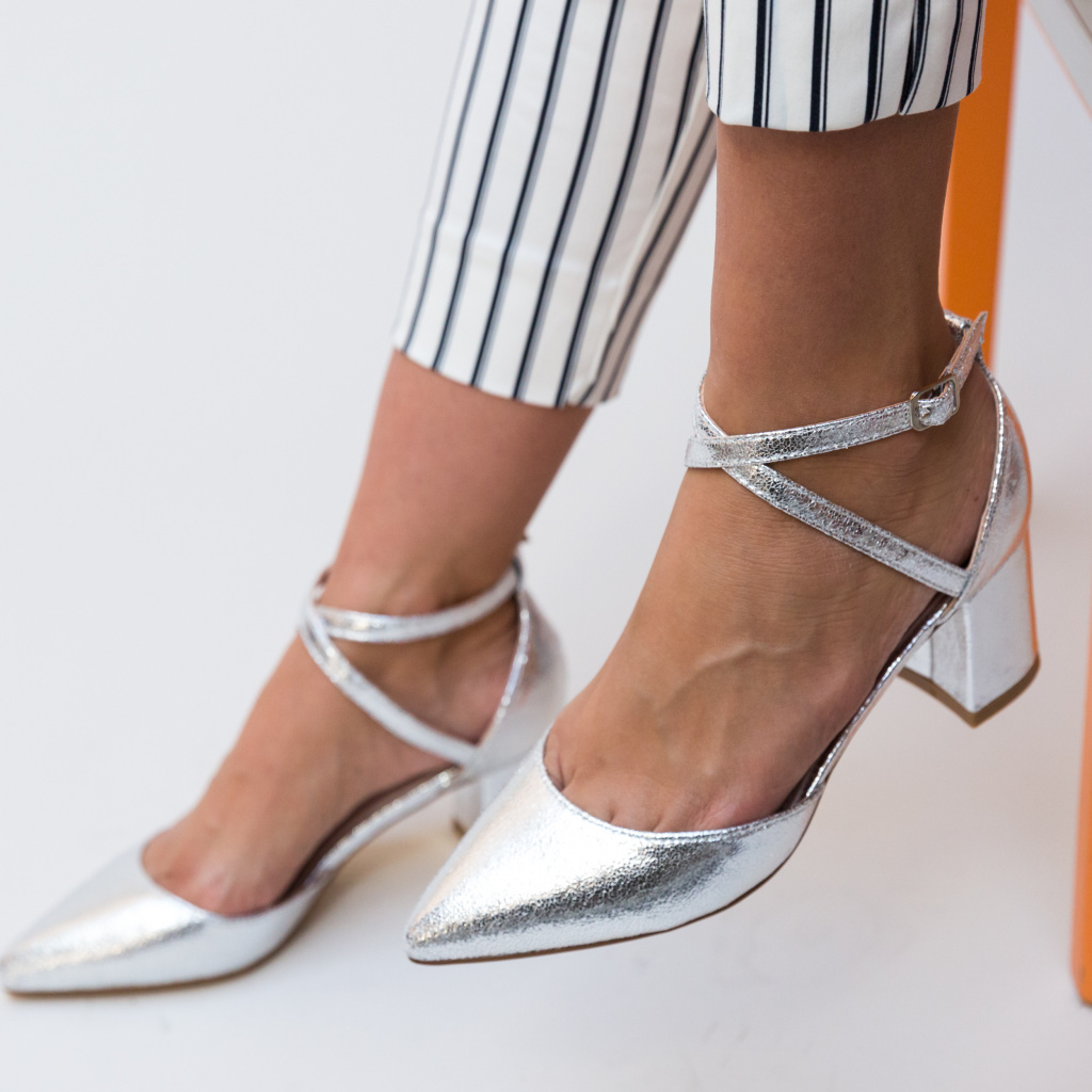 Pantofi Rello Argintii ieftini online pentru dama