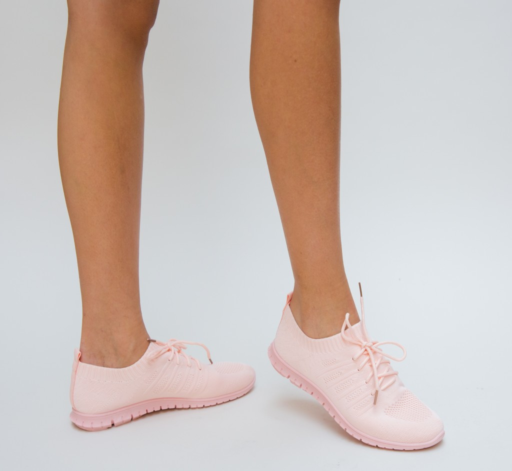 Pantofi roz sport de alergare cu talpa comoda Coski