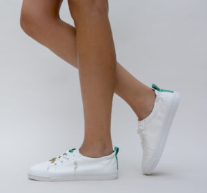 Pantofi de dama comozi colectia Sport Hima Albi 3 cu talpa dreapta