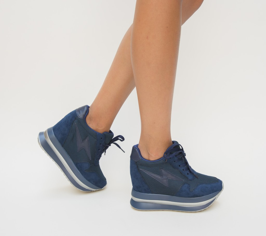 Pantofi Sport Albastri de dama cu platforma comoda Kizi