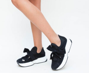 Pantofi de dama gama Sport Reka Negri din material textil cu talpa de 4cm