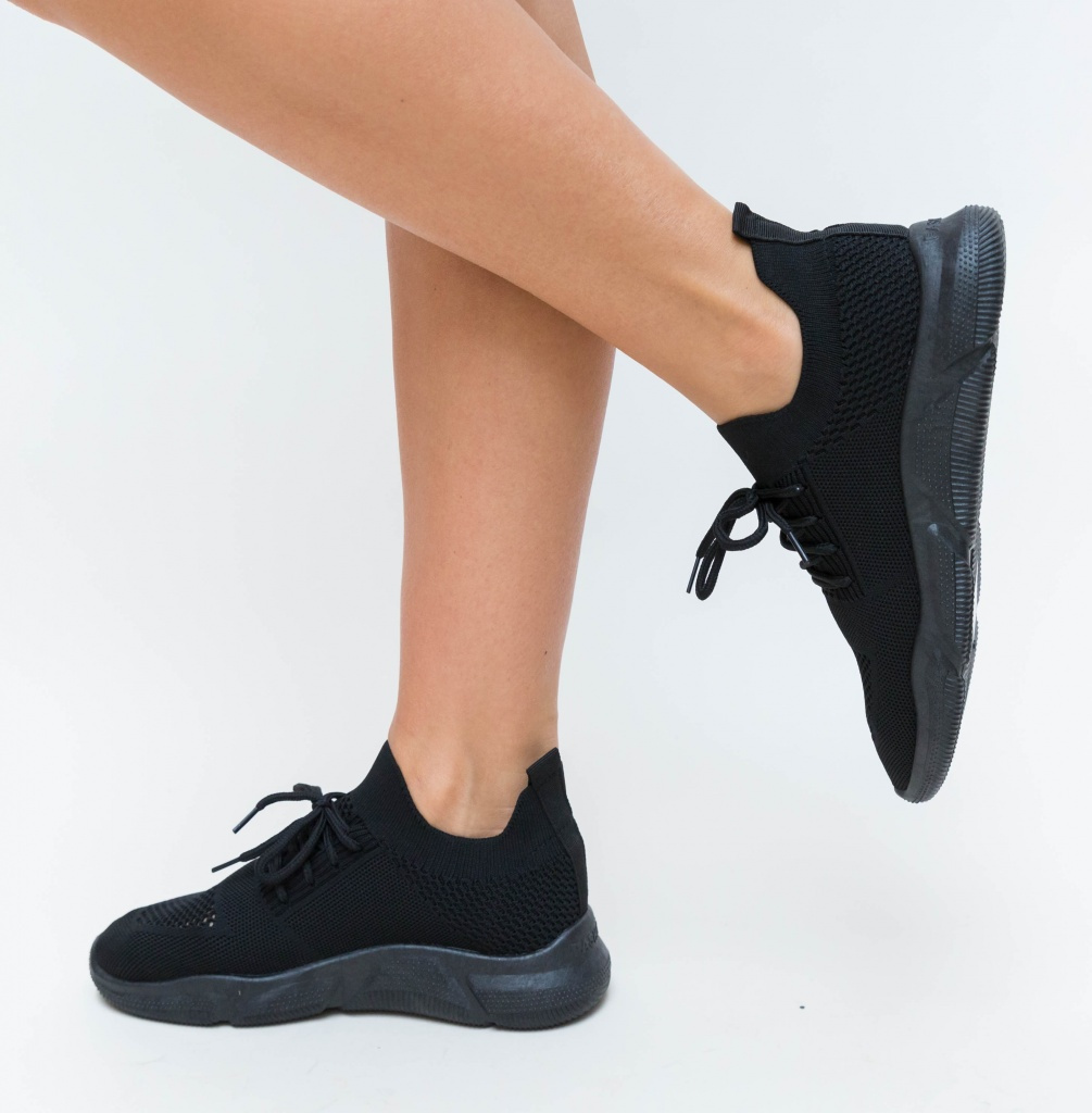 Pantofi Sport Negri de dama cu sireturi Rizi
